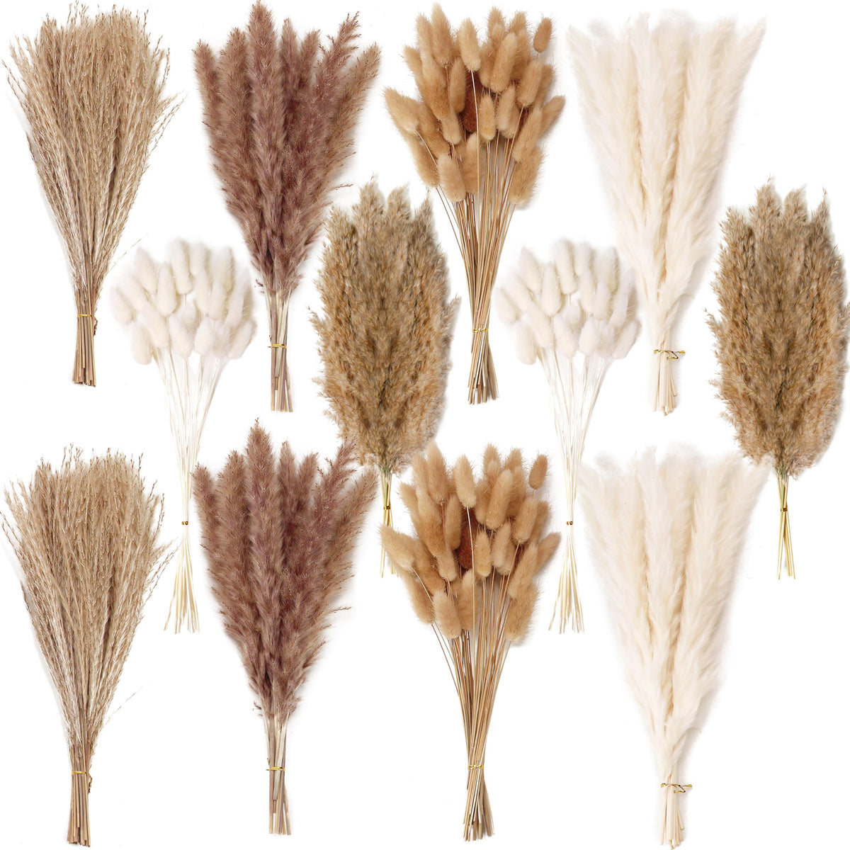 10 PCS 40" Tall Pampas Grass Stems in Natural Beige, Add a Boho Touch to Your Space—Pompas Grass Ideal for Floral Arrangements, Floor Vases, Weddings, and Creating a Bohemian Ambiance at Home.