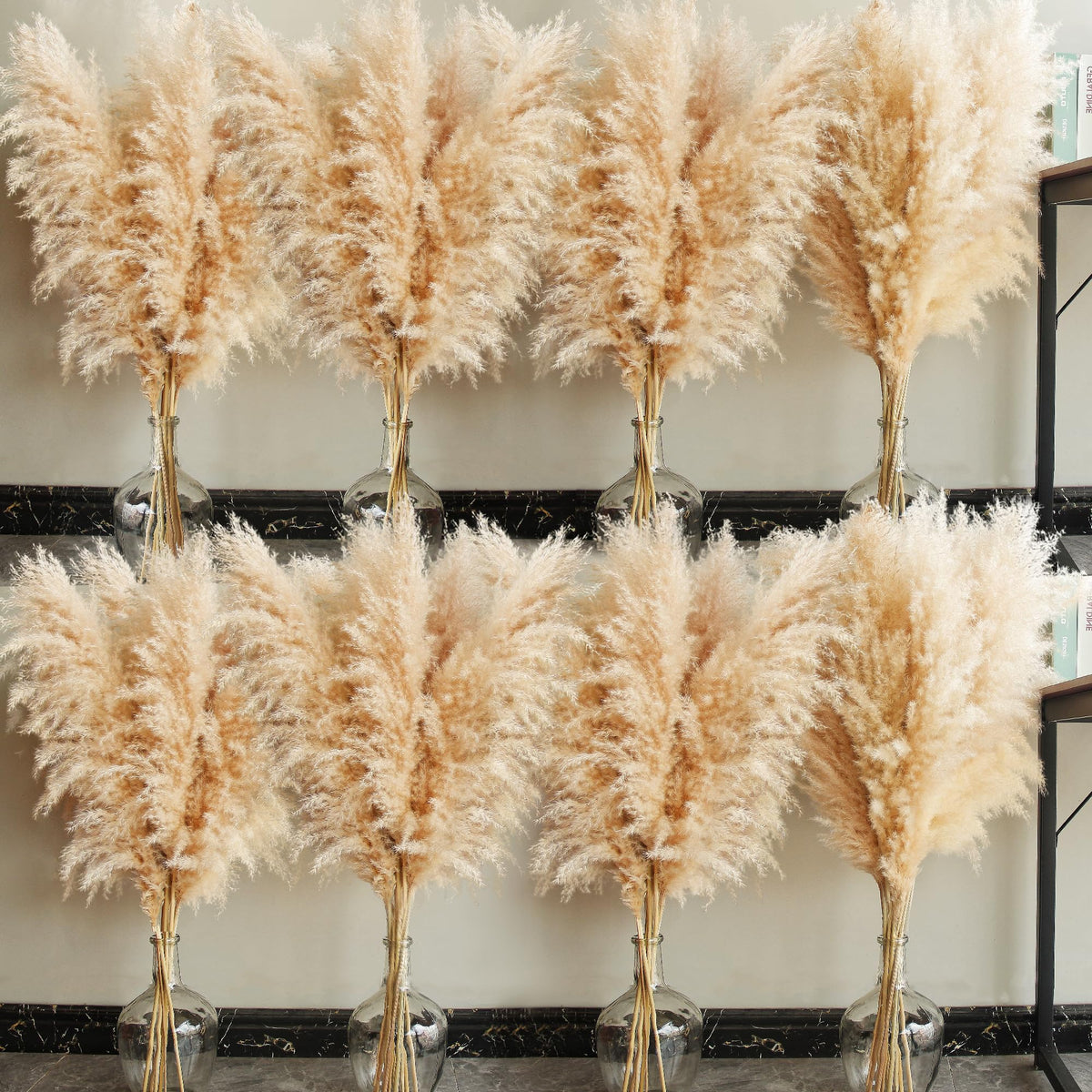40" inch 10 Stems Natural Pampas Grass Decor Tall, pompas Grass, Tall Pampas Grass for Wedding, Party, Farmhouse, Boho Home Decor
