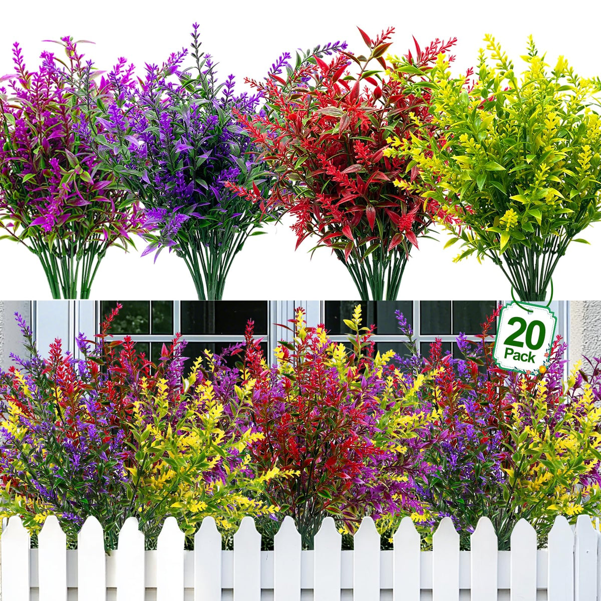 TURNMEON 10 Bundles Artificial Fall Flowers for Outdoors Fall Decorations