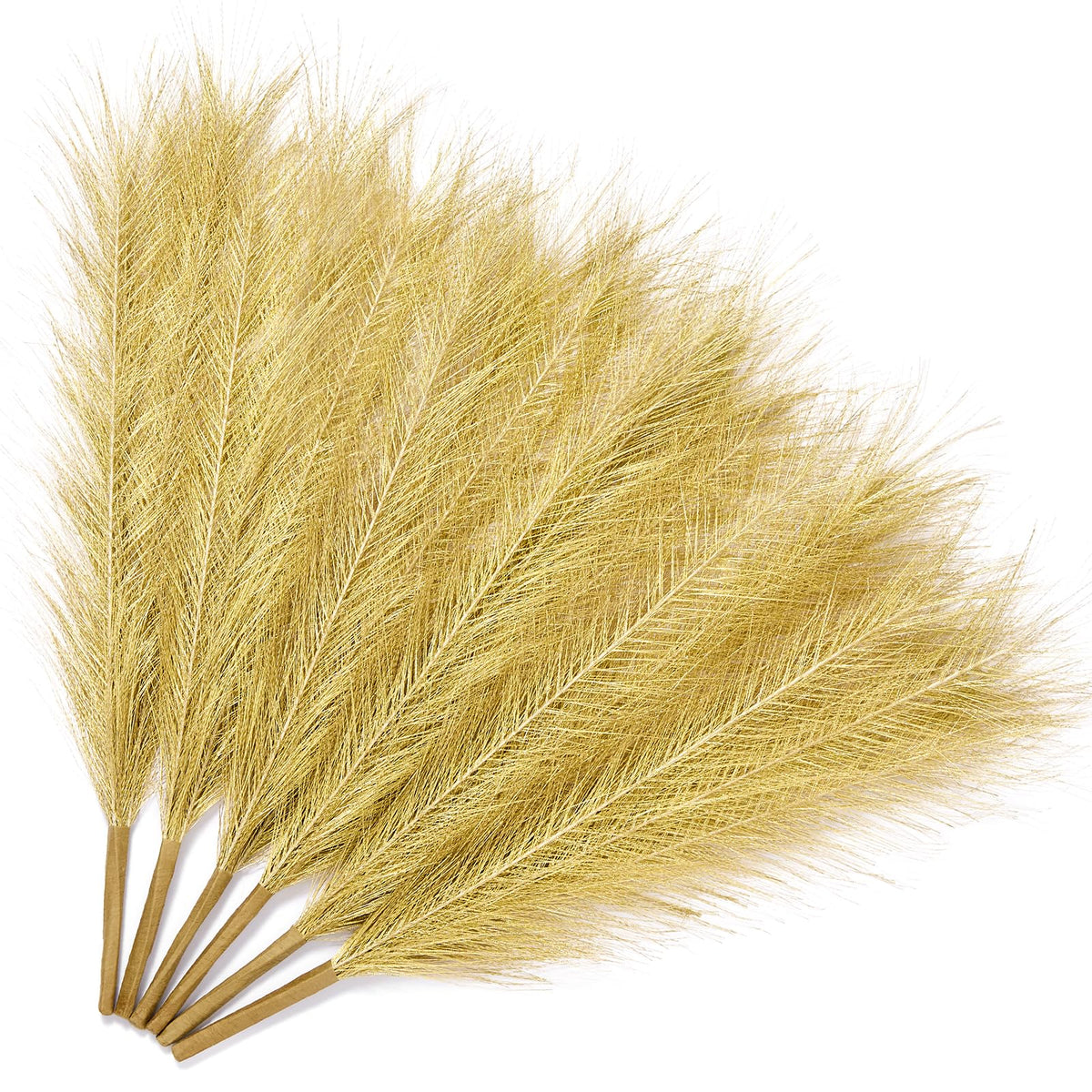 Serwalin 6PCS 17.7 Inch Black Pampas Grass Decor Gothic Feather Vase Filler