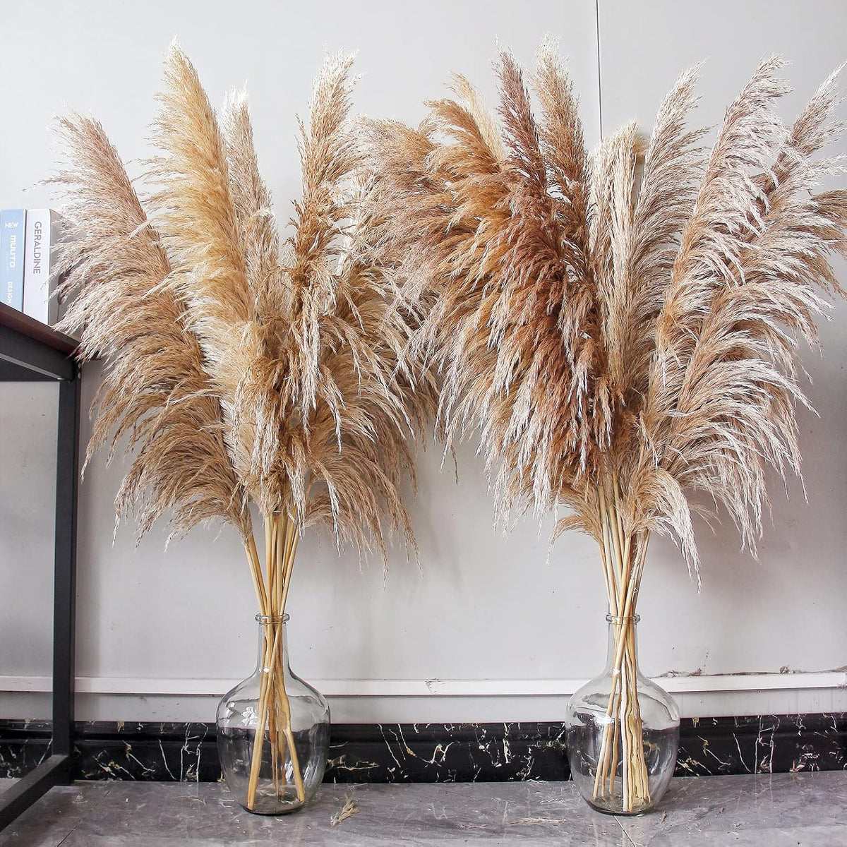 Natural Pampas Grass Decor Tall, Pompas Grass, Tall Pampas Grass for Weddingm, Farmhouse, Boho Home Decor (Brown)