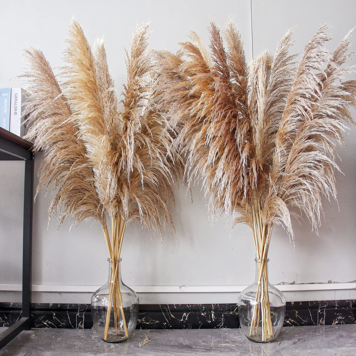 Natural Pampas Grass Decor Tall, Pompas Grass, Tall Pampas Grass for Weddingm, Farmhouse, Boho Home Decor (Brown)