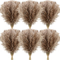 Janinka 100 Pcs Dried Pampas Grass Decor Bulk 17 Inch, Brown