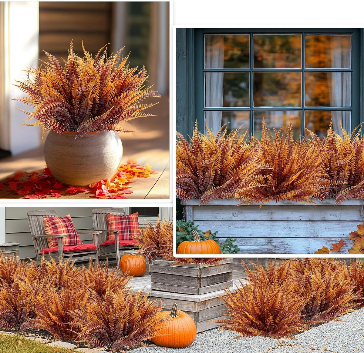 TURNMEON 20 Bundles Artificial Fall Flowers for Outdoors Fall Decorations