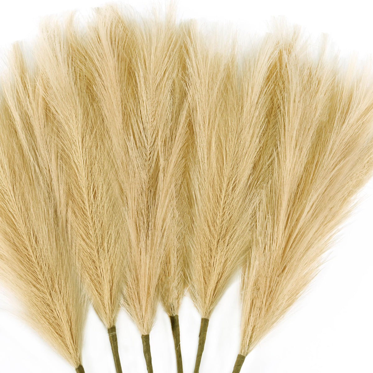 6 PCS Faux Pampas Grass Arrangement - 18"/45cm Artificial Fluffy Pompous Grass Stems for Boho Chic Home and Wedding Decor (Sage Green Gradient)