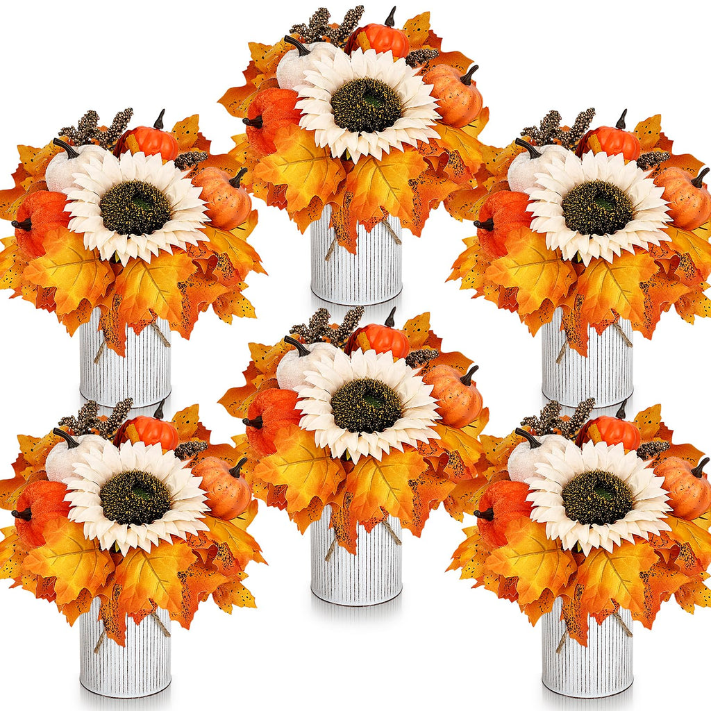 Fall Decor Flower Table Centerpieces, Set of 6 Pre-Made