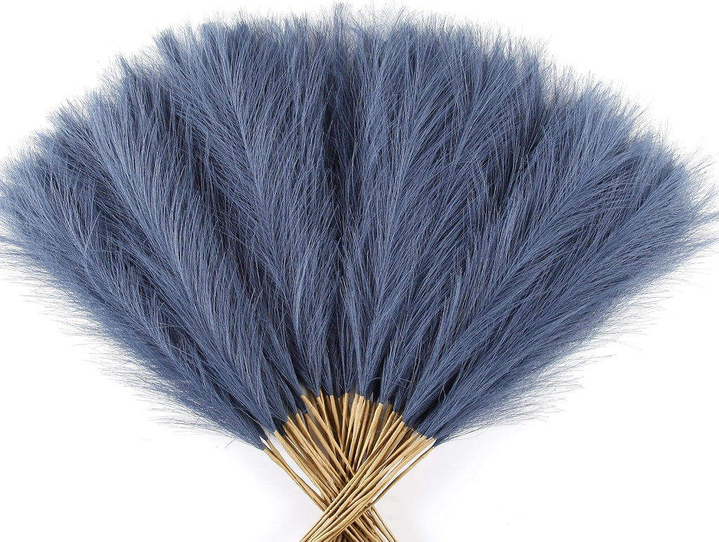 Navy Blue Faux Pampas 60PCS 21.7" for Boho Vase Filler Decor