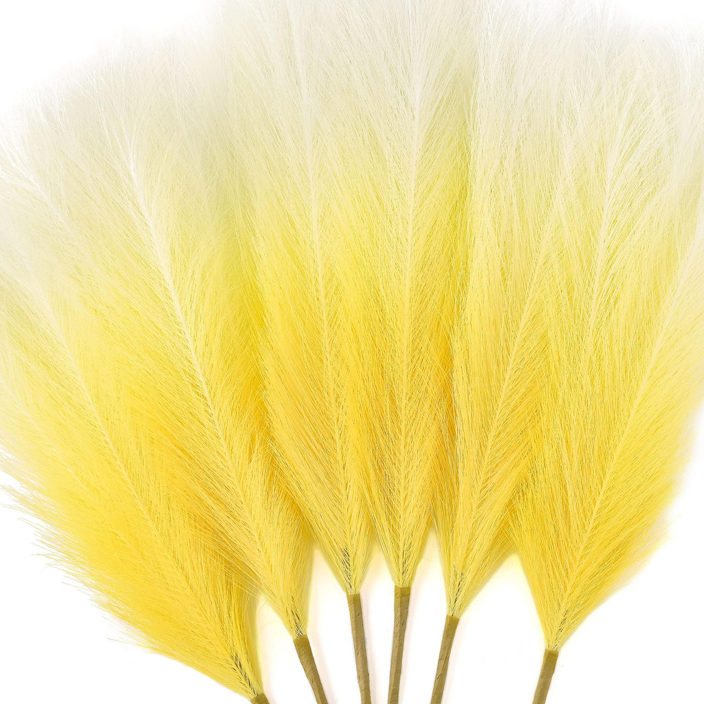 6 PCS Faux Pampas Grass Arrangement - 18"/45cm Artificial Fluffy Pompous Grass Stems for Boho Chic Home and Wedding Decor (Sage Green Gradient)