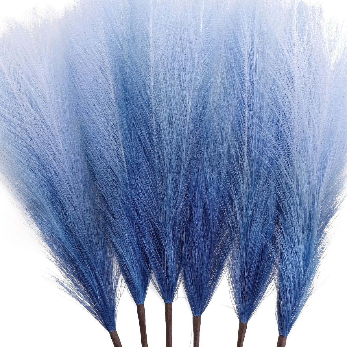 6 PCS Faux Pampas Grass Arrangement - 18"/45cm Artificial Fluffy Pompous Grass Stems for Boho Chic Home and Wedding Decor (Sage Green Gradient)