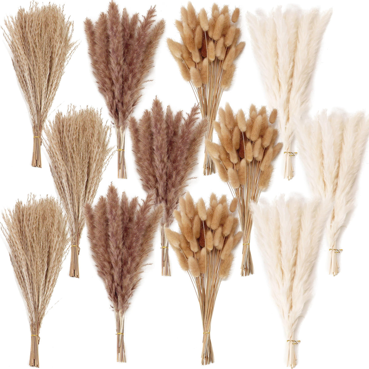 10 PCS 40" Tall Pampas Grass Stems in Natural Beige, Add a Boho Touch to Your Space—Pompas Grass Ideal for Floral Arrangements, Floor Vases, Weddings, and Creating a Bohemian Ambiance at Home.