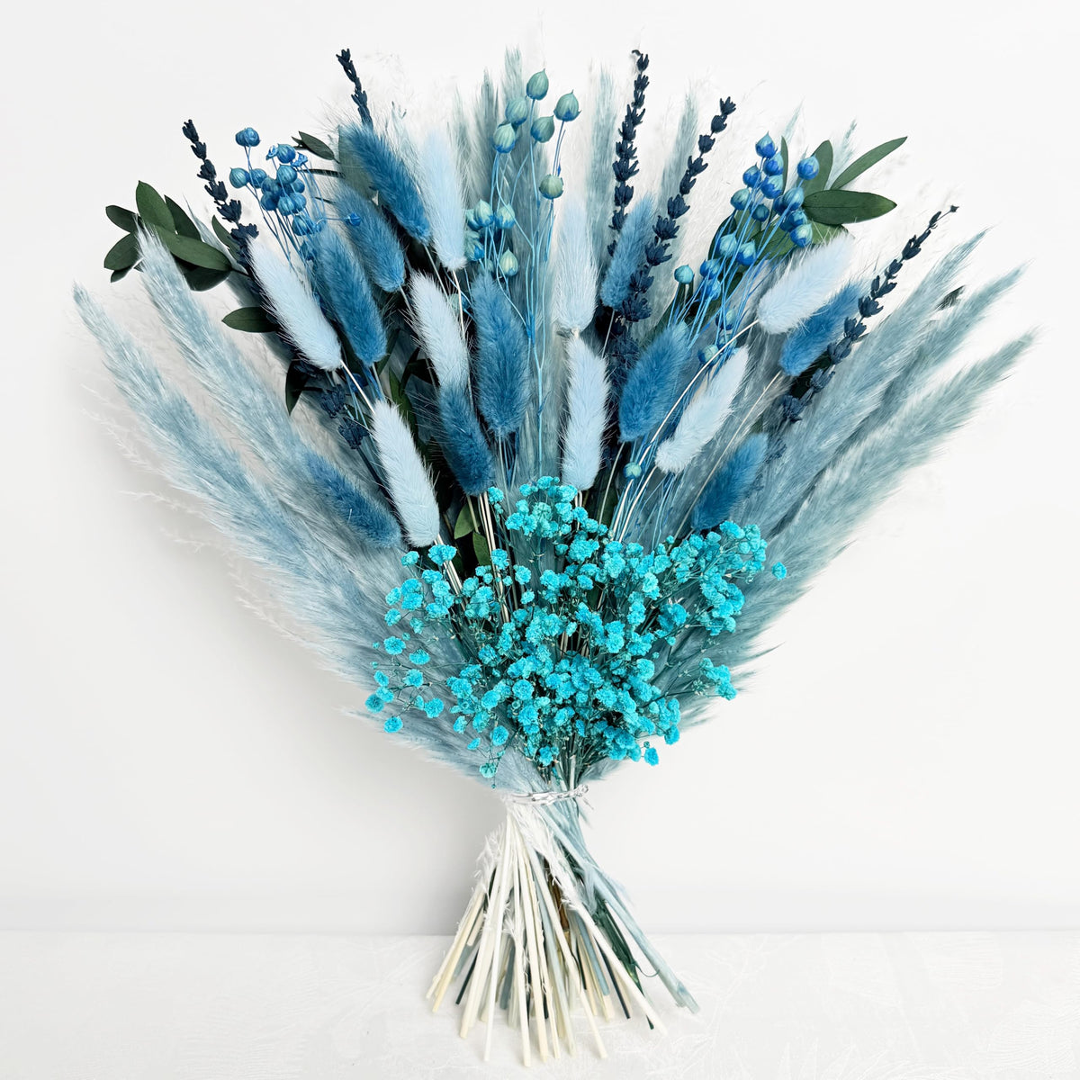 Natural Dried Flower Bouquet - 17" Boho Style Mixed Pampas Grass