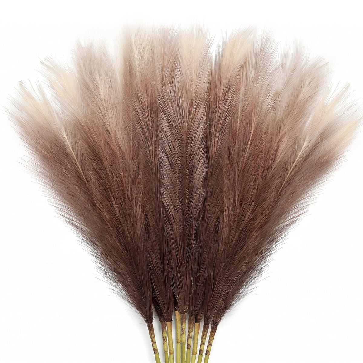 KALYLOC 8Pcs 3FT Blue Colorful Faux Pampas Grass, Artificial Bulrush