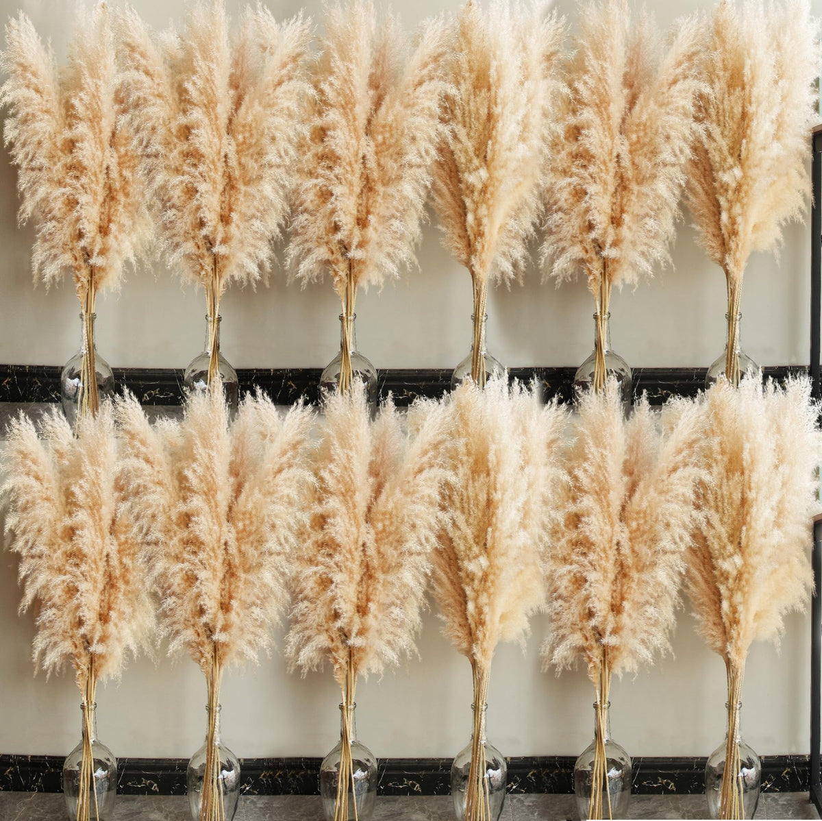 40" inch 10 Stems Natural Pampas Grass Decor Tall, pompas Grass, Tall Pampas Grass for Wedding, Party, Farmhouse, Boho Home Decor