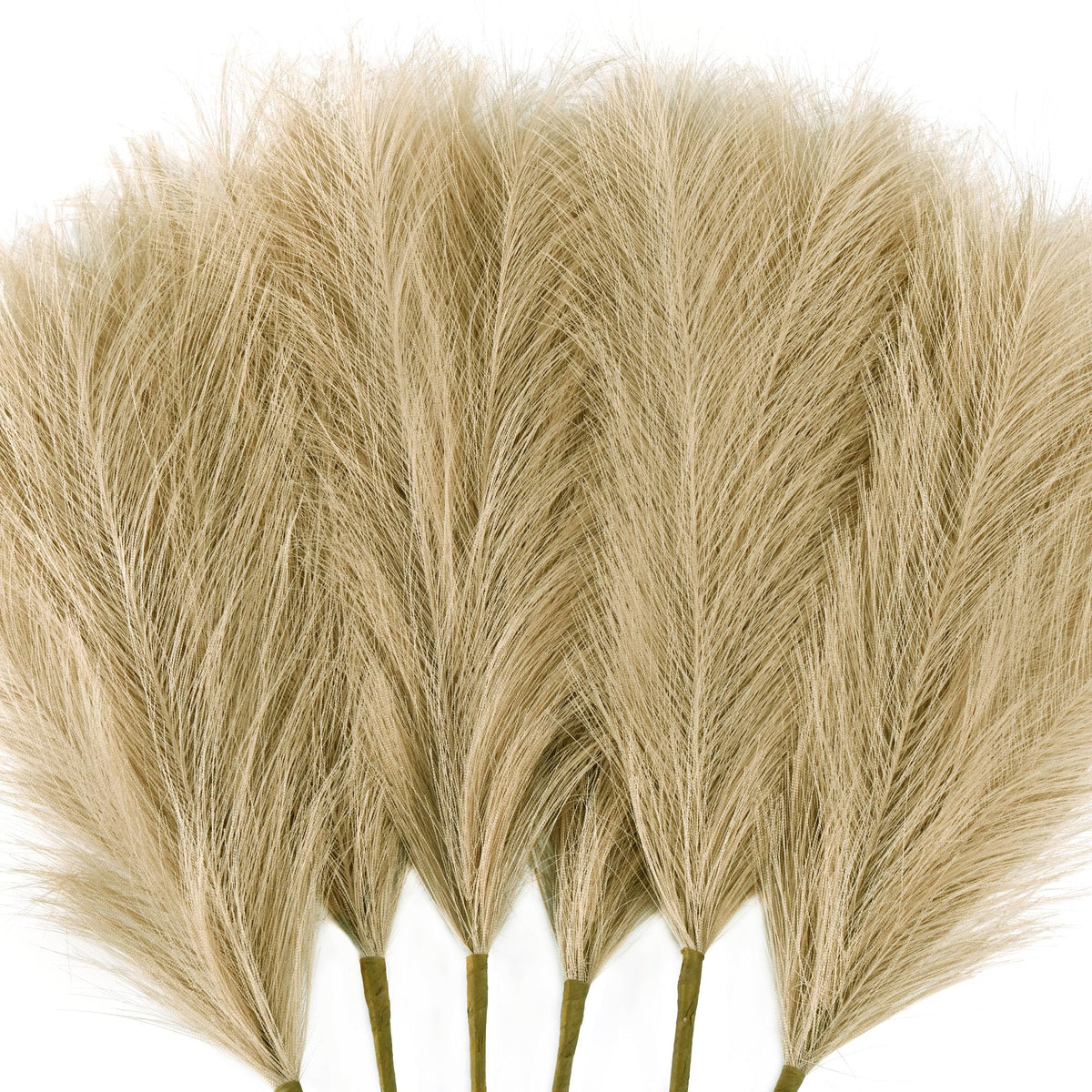 6 PCS Faux Pampas Grass Arrangement - 18"/45cm Artificial Fluffy Pompous Grass Stems for Boho Chic Home and Wedding Decor (Sage Green Gradient)