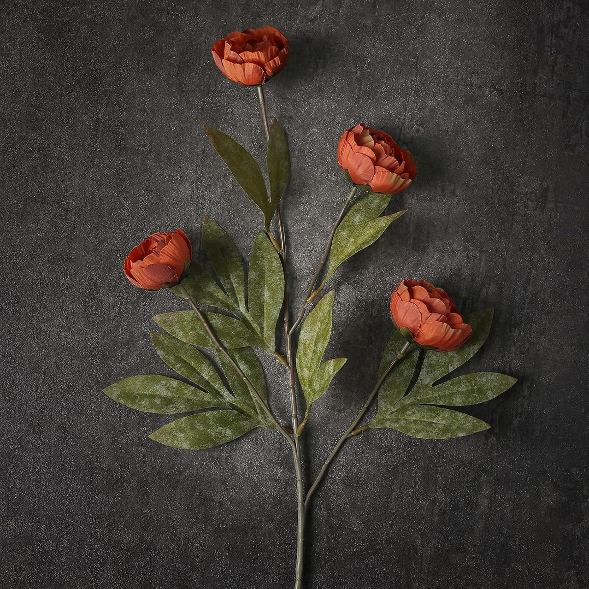 6 Pcs 27" Faux Silk Peony Artificial Fall Flowers Stems for Vase (Orange)