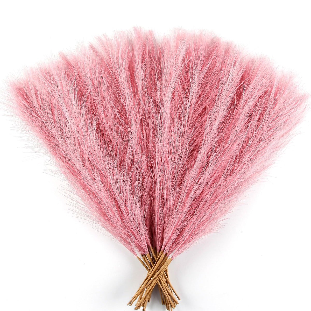 30PCS Dark Brown Faux Pampas Grass 17" for Vase Filler